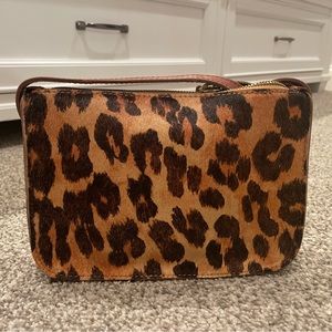 Madewell simple leopard print genuine calf hair cross body bag new with tags